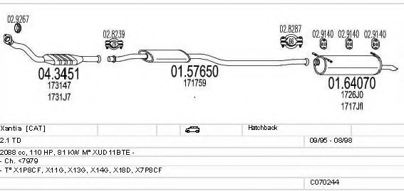 MTS C070244001182 Exhaust System